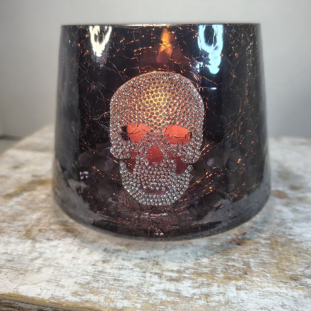 Yankee Candle Skull Holder - Black and Silver